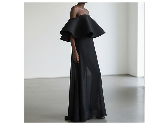 Jacquemus La Robe Vela Schwarzes Maxikleid - Ansicht 3