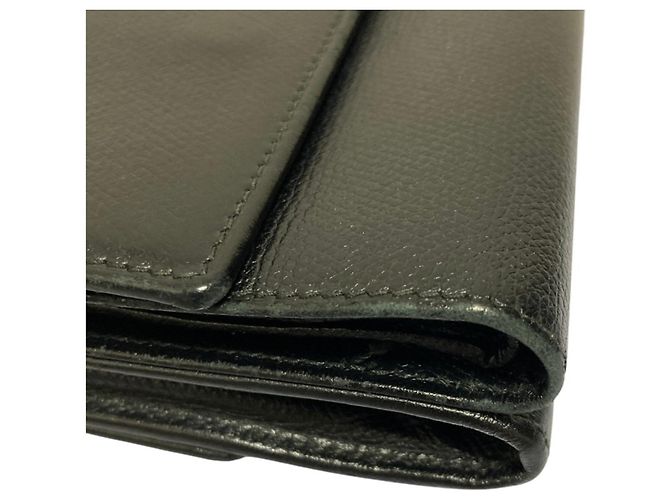 Chanel Black Leather Compact Tri-fold Wallet - view 14