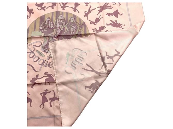 Hermès HERMES Carré 90 Boogie Woogie Sciarpa in Seta Rosa - vista 2