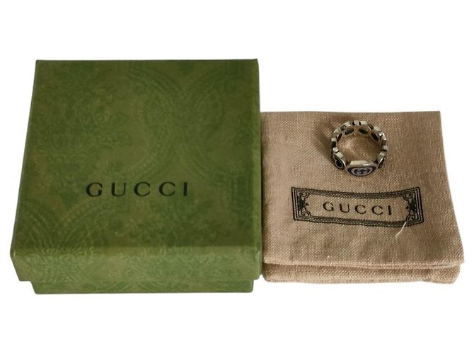 Gucci Interlocking GG Logo Ring aus Silber - Ansicht 7