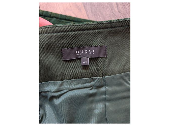 Gucci GG Monogramm Midirock aus grünem Samt - Ansicht 4
