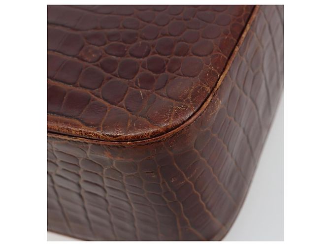 Borsa a Spalla Salvatore Ferragamo in Pelle Marrone e Oro Auth ka4542 D'oro - vista 11
