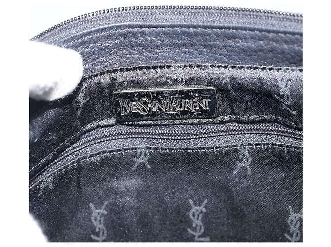 Borsa a Spalla Heart SAINT LAURENT in Pelle Argento Nero Auth 182466 - vista 16