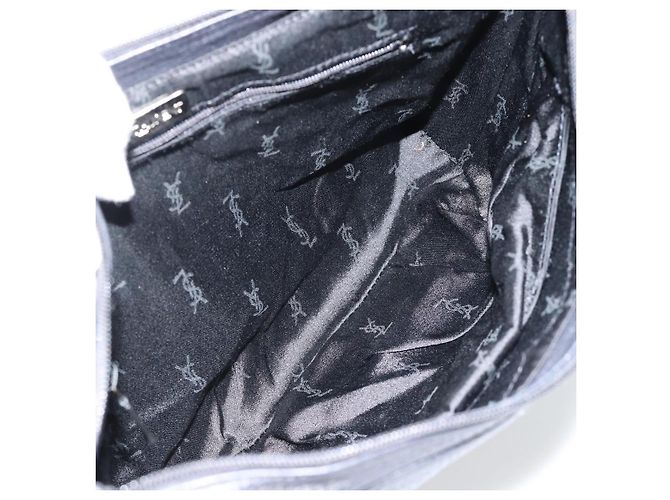 Borsa a Spalla Heart SAINT LAURENT in Pelle Argento Nero Auth 182466 - vista 17