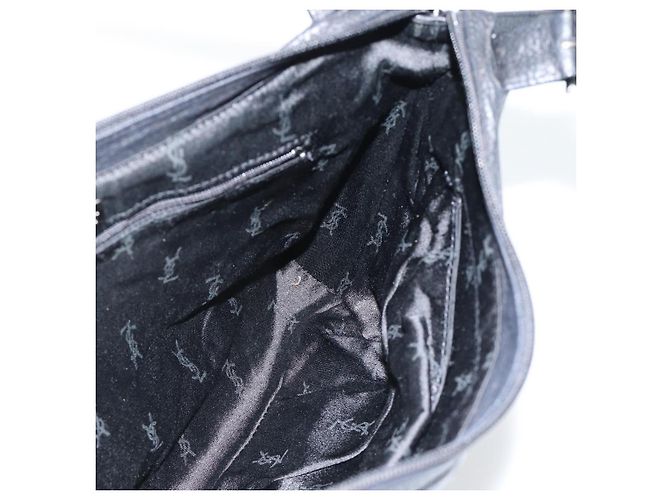 Borsa a Spalla Heart SAINT LAURENT in Pelle Argento Nero Auth 182466 - vista 18