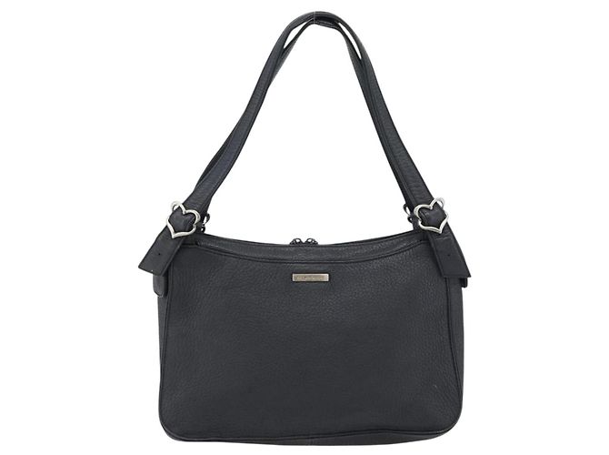 Borsa a Spalla Heart SAINT LAURENT in Pelle Argento Nero Auth 182466 - vista 2