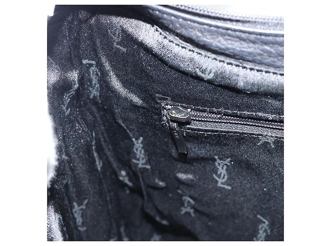 Borsa a Spalla Heart SAINT LAURENT in Pelle Argento Nero Auth 182466 - vista 20