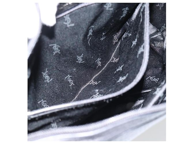 Borsa a Spalla Heart SAINT LAURENT in Pelle Argento Nero Auth 182466 - vista 21