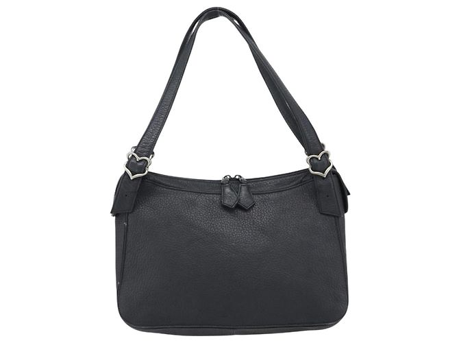 Borsa a Spalla Heart SAINT LAURENT in Pelle Argento Nero Auth 182466 - vista 3