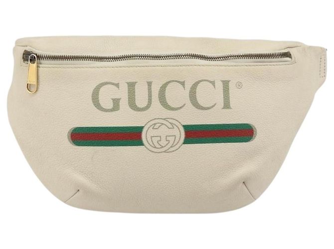 GUCCI Sherry Line Gürteltasche Leder Rot Weiß 493869 Auth ka4491A - Ansicht 2