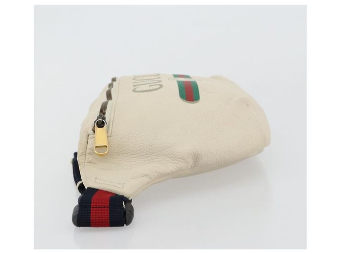 GUCCI Sherry Line Gürteltasche Leder Rot Weiß 493869 Auth ka4491A - Ansicht 5