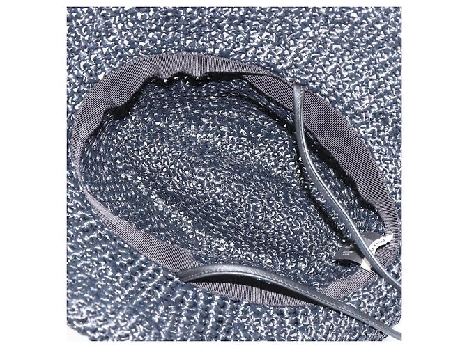 Cappello Miu Miu in Raffia M Nero Autentico 182226A - vista 10