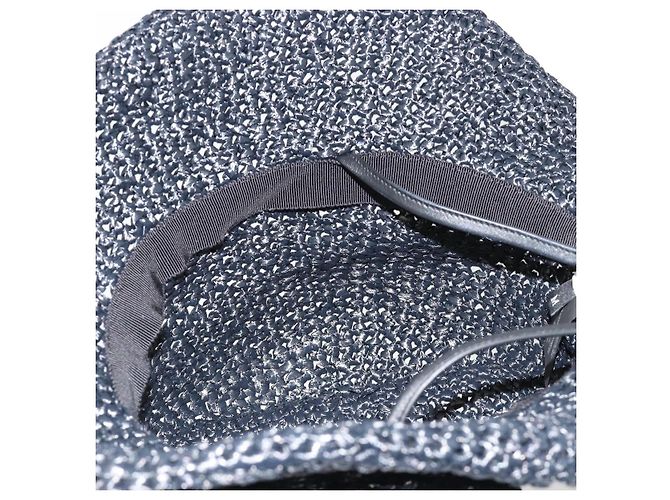 Cappello Miu Miu in Raffia M Nero Autentico 182226A - vista 11