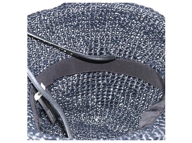 Cappello Miu Miu in Raffia M Nero Autentico 182226A - vista 12