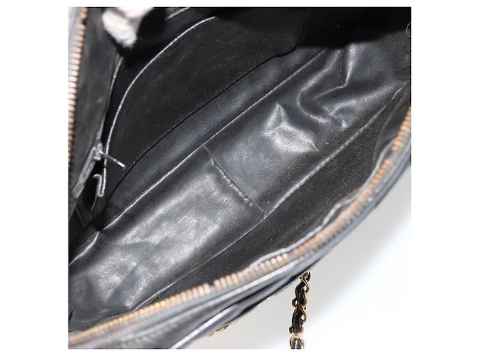 CHANEL V Stitch Chain Schultertasche aus Lammleder Schwarz Gold CC Auth BA13037 Golden - Ansicht 17