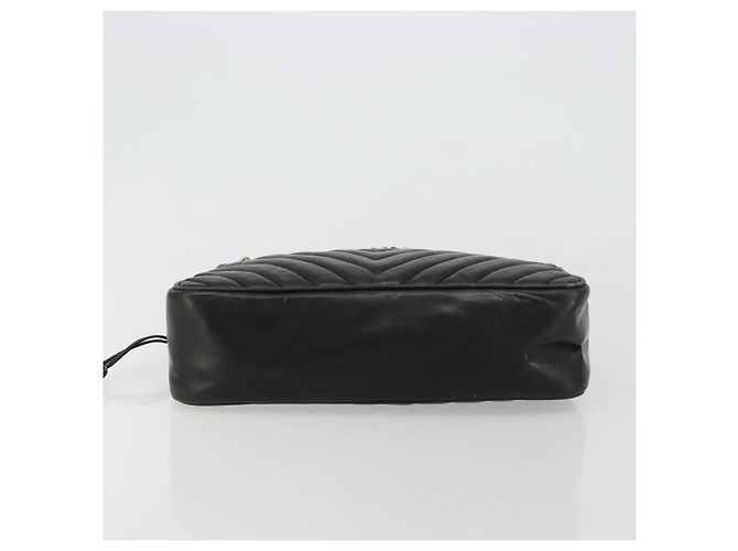 CHANEL V Stitch Chain Schultertasche aus Lammleder Schwarz Gold CC Auth BA13037 Golden - Ansicht 9