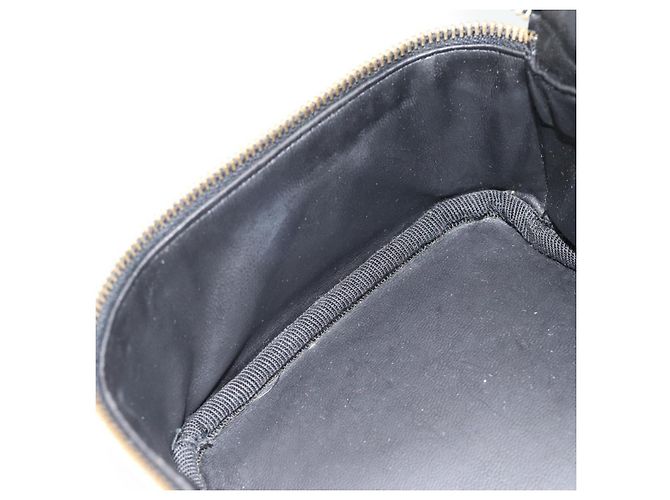 CHANEL COCO Mark Vanity Hand Bag Pelle Verniciata Nero Oro CC Auth 181704 D'oro - vista 20