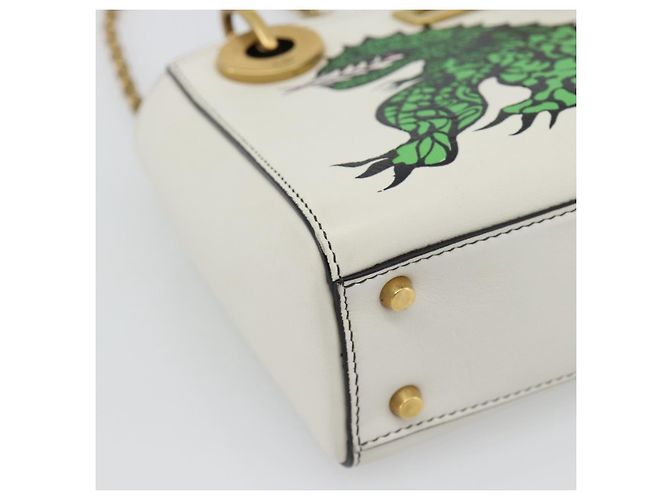 Borsa Christian Dior Lady Dior Niki de Saint Phalle in pelle 2way Auth 182304SAM Bianco D'oro - vista 13