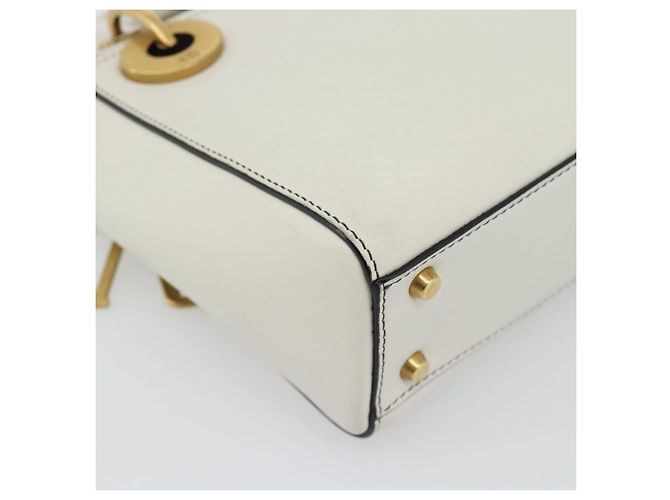 Borsa Christian Dior Lady Dior Niki de Saint Phalle in pelle 2way Auth 182304SAM Bianco D'oro - vista 15