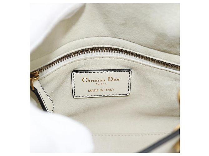 Borsa Christian Dior Lady Dior Niki de Saint Phalle in pelle 2way Auth 182304SAM Bianco D'oro - vista 18