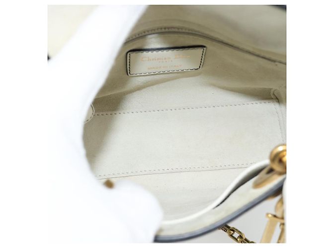Borsa Christian Dior Lady Dior Niki de Saint Phalle in pelle 2way Auth 182304SAM Bianco D'oro - vista 19
