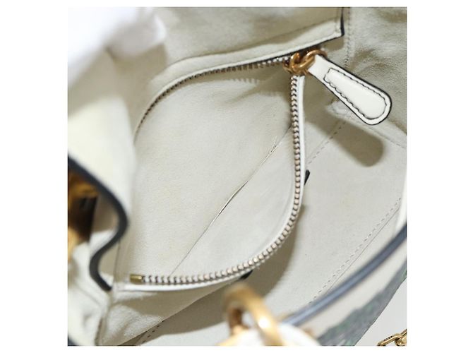 Borsa Christian Dior Lady Dior Niki de Saint Phalle in pelle 2way Auth 182304SAM Bianco D'oro - vista 23