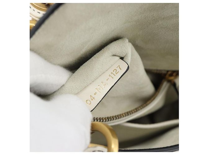 Borsa Christian Dior Lady Dior Niki de Saint Phalle in pelle 2way Auth 182304SAM Bianco D'oro - vista 25