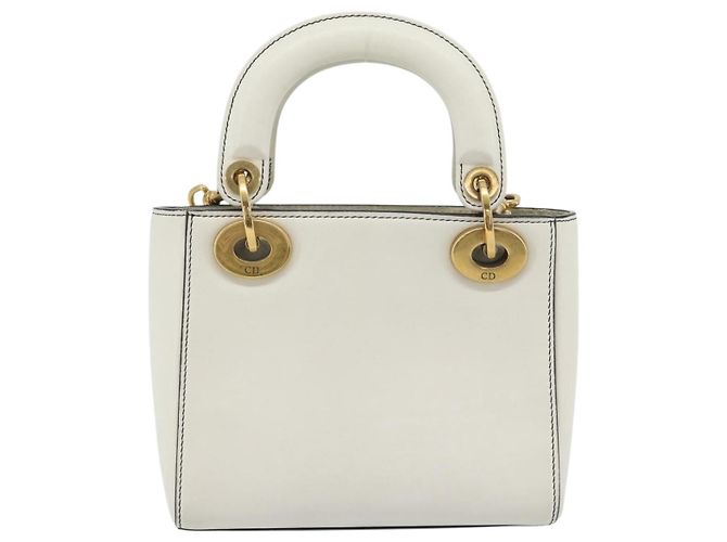 Borsa Christian Dior Lady Dior Niki de Saint Phalle in pelle 2way Auth 182304SAM Bianco D'oro - vista 3