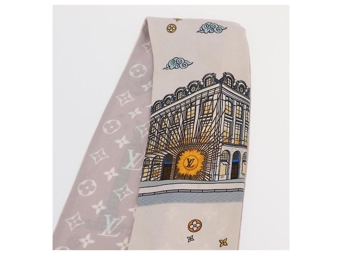 LOUIS VUITTON Monogram Vivienne Bando BB Sciarpa in seta Rosa M77933 LV Auth 182876A - vista 12