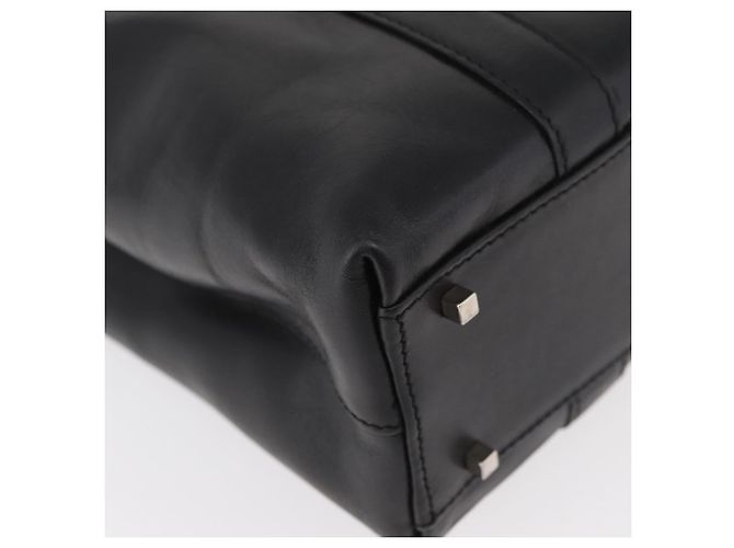 Borsa Tote Salvatore Ferragamo in pelle nera argento Auth BA13088 Nero - vista 10