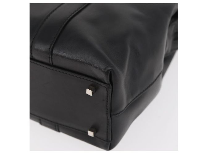 Borsa Tote Salvatore Ferragamo in pelle nera argento Auth BA13088 Nero - vista 11