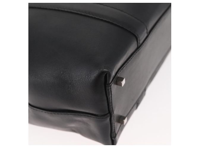 Borsa Tote Salvatore Ferragamo in pelle nera argento Auth BA13088 Nero - vista 12