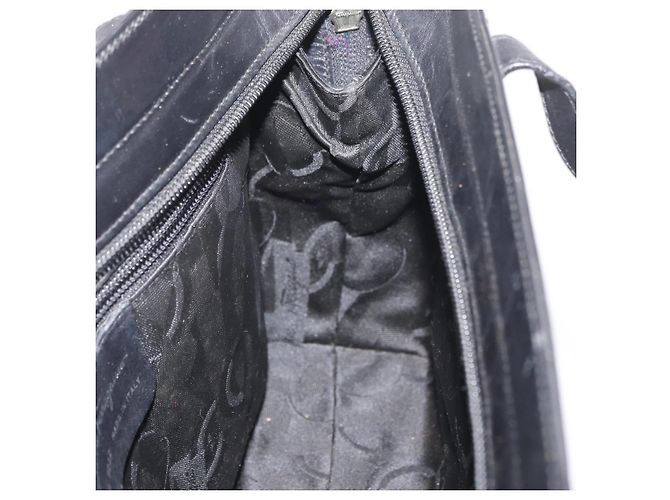 Borsa Tote Salvatore Ferragamo in pelle nera argento Auth BA13088 Nero - vista 18