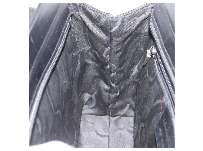 Borsa Tote Salvatore Ferragamo in pelle nera argento Auth BA13088 Nero - vista 19