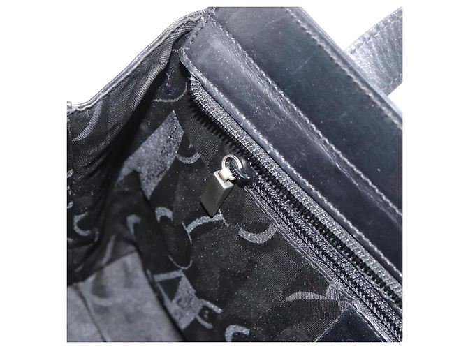 Borsa Tote Salvatore Ferragamo in pelle nera argento Auth BA13088 Nero - vista 20