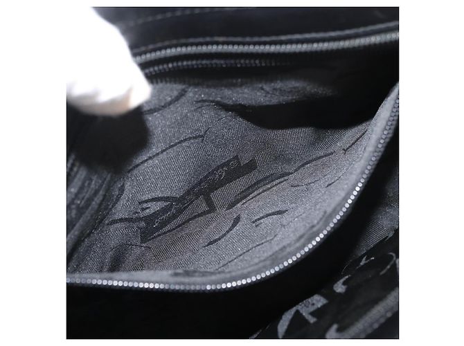 Borsa Tote Salvatore Ferragamo in pelle nera argento Auth BA13088 Nero - vista 21