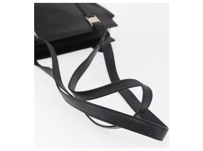 Borsa Tote Salvatore Ferragamo in pelle nera argento Auth BA13088 Nero - vista 7