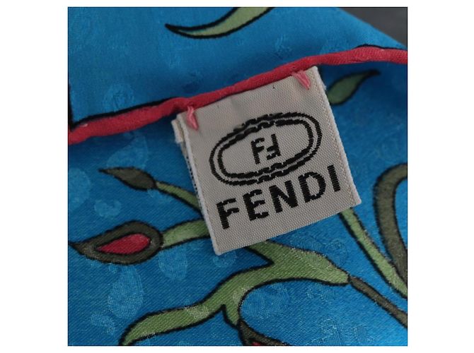Sciarpa FENDI in seta nera Auth BA13048A Nero - vista 13