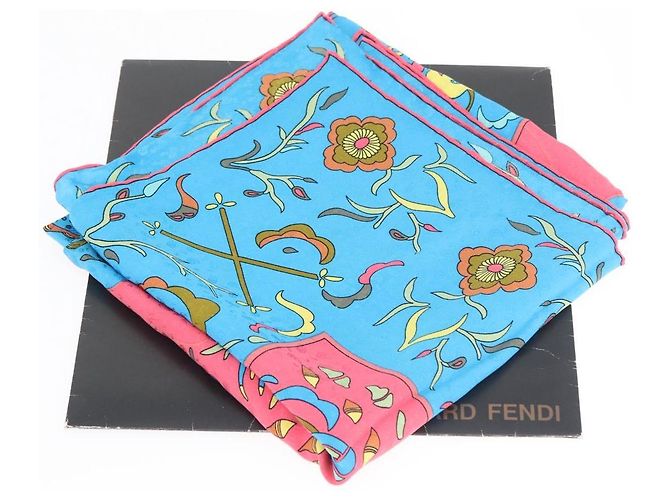 Sciarpa FENDI in seta nera Auth BA13048A Nero - vista 14