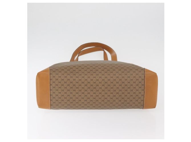 Borsa Tote GUCCI Micro GG Supreme PVC Beige Oro Auth 181868 D'oro - vista 10