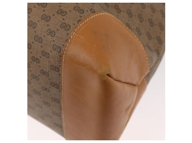 Borsa Tote GUCCI Micro GG Supreme PVC Beige Oro Auth 181868 D'oro - vista 12