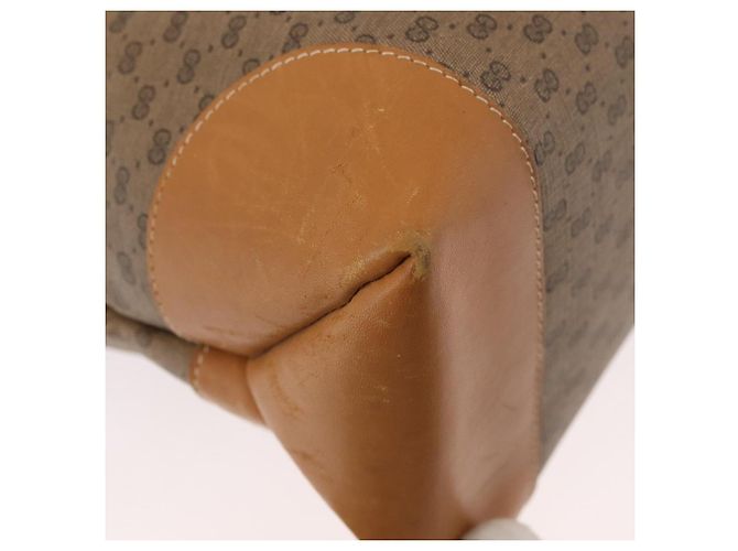 Borsa Tote GUCCI Micro GG Supreme PVC Beige Oro Auth 181868 D'oro - vista 13