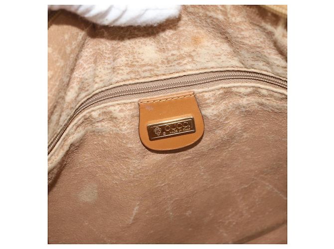 Borsa Tote GUCCI Micro GG Supreme PVC Beige Oro Auth 181868 D'oro - vista 17