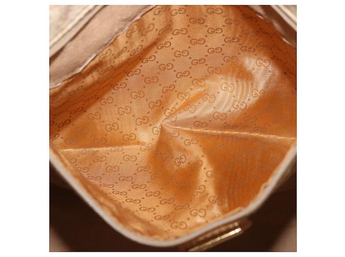 Borsa Tote GUCCI Micro GG Supreme PVC Beige Oro Auth 181868 D'oro - vista 23