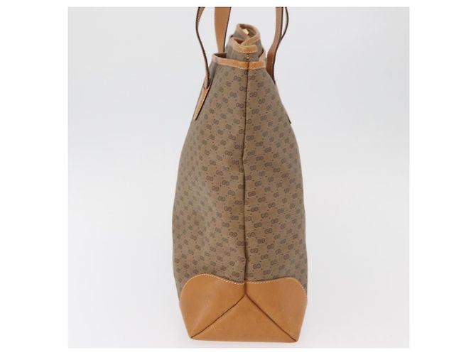 Borsa Tote GUCCI Micro GG Supreme PVC Beige Oro Auth 181868 D'oro - vista 4