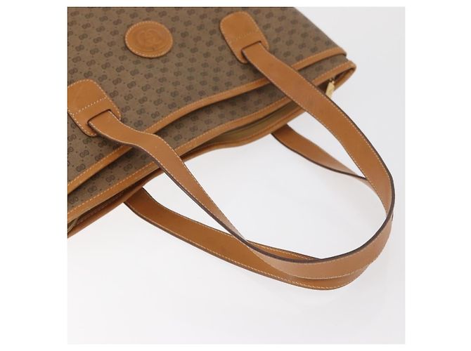 Borsa Tote GUCCI Micro GG Supreme PVC Beige Oro Auth 181868 D'oro - vista 8