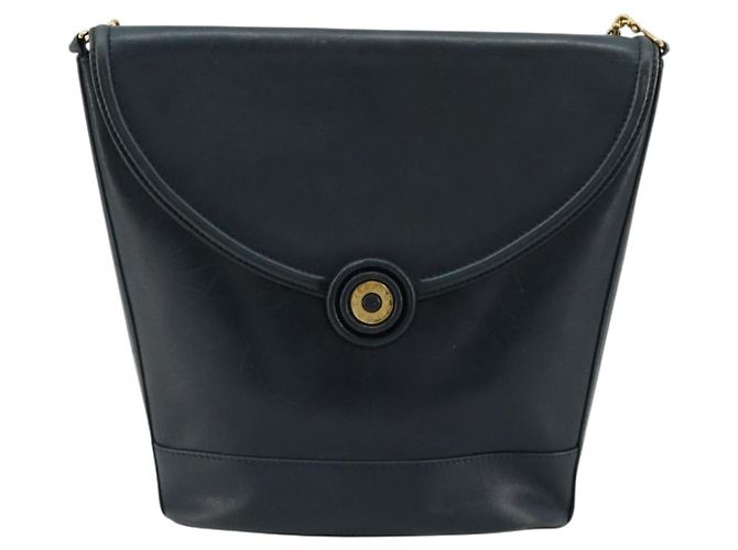 Autre Marque Borsa a Spalla con Catena TIFFANY&Co. Pelle Navy Oro Auth BA13131 D'oro Blu navy - vista 2