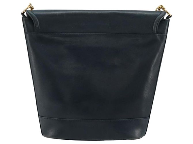 Autre Marque Borsa a Spalla con Catena TIFFANY&Co. Pelle Navy Oro Auth BA13131 D'oro Blu navy - vista 3