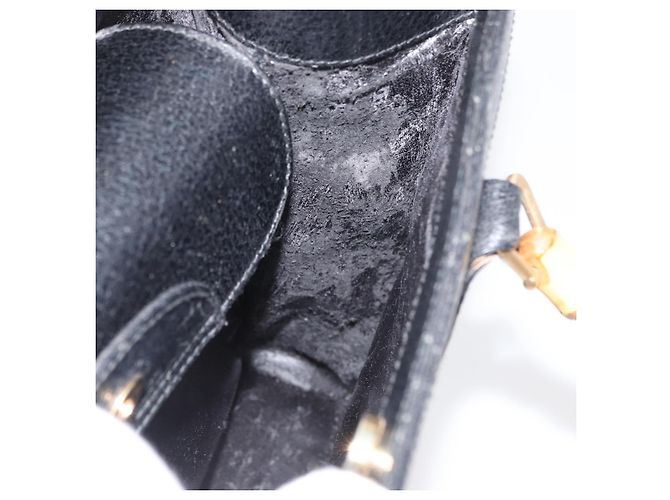 Borsa Tote GUCCI Bamboo in pelle nera e oro 002 0260 Auth 180119 Nero D'oro - vista 16