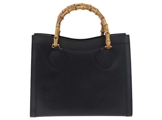 Borsa Tote GUCCI Bamboo in pelle nera e oro 002 0260 Auth 180119 Nero D'oro - vista 2